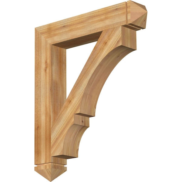 Ekena Millwork Balboa Arts & Crafts Rough Sawn Bracket, Western Red Cedar, 6"W x 36"D x 42"H BKT06X36X42BOA03RWR - main